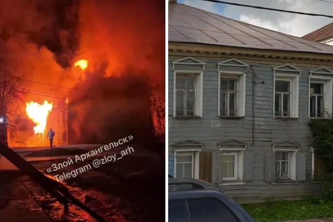В Каргополе при пожаре в доме-памятнике погиб жилец
